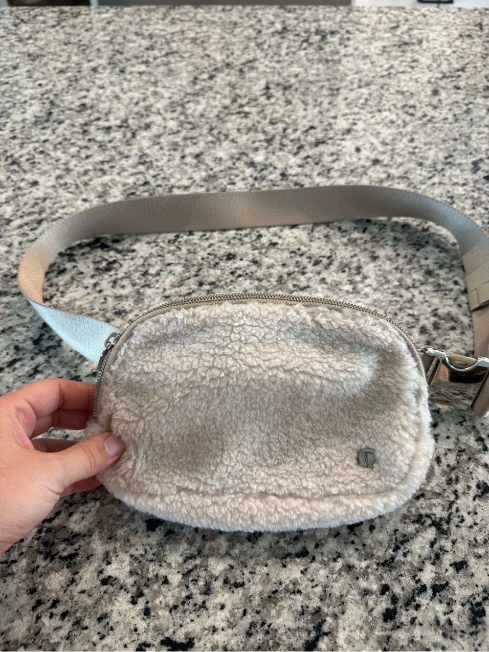 Lululemon Cream Sherpa Crossbody Belt Bag